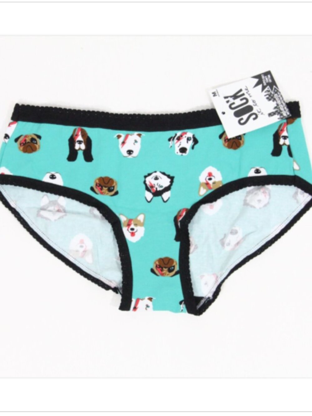 Women Hipster Underwear New Medium Dog Panty Rock Roll Puppy Sock it to Me